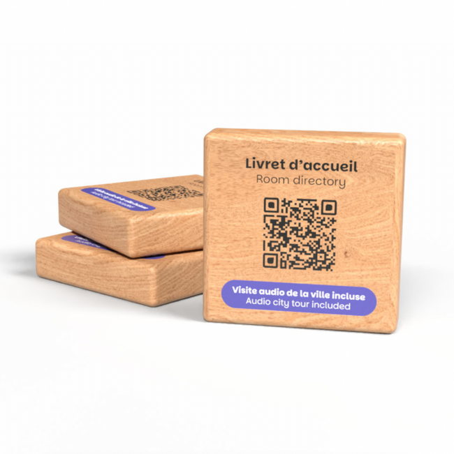 Cube en bois 5X5 cm avec QR code